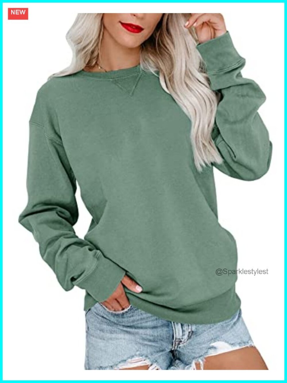 Womens Casual Long Sleeve Sweatshirt Crew Neck Pullover Relaxed Fit Top